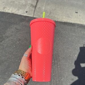 Starbucks Coral Tumbler with Straw